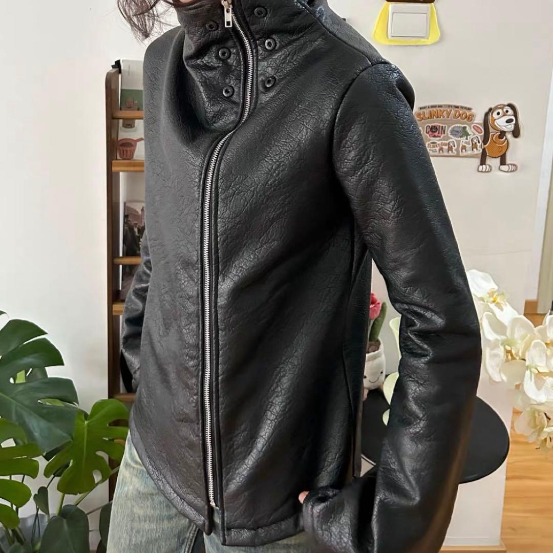 sexy smellハイネック レザージャケット archive 00s - メルカリ