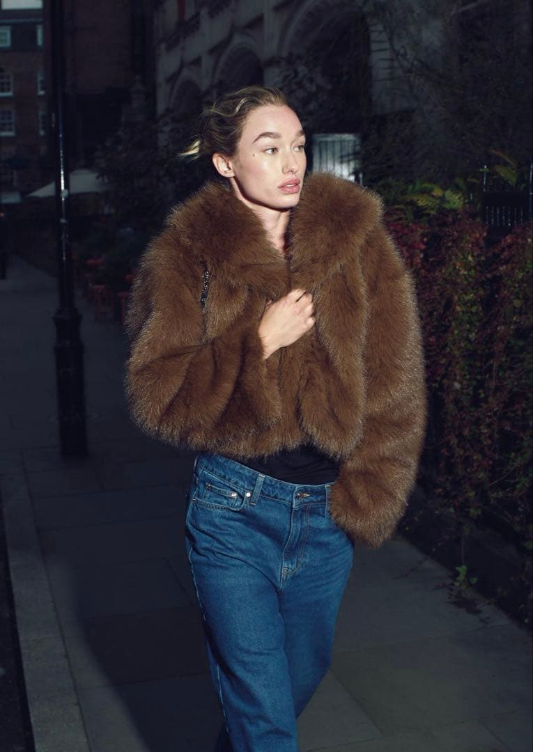 ZARA フェイクファーショートコート S - メルカリ