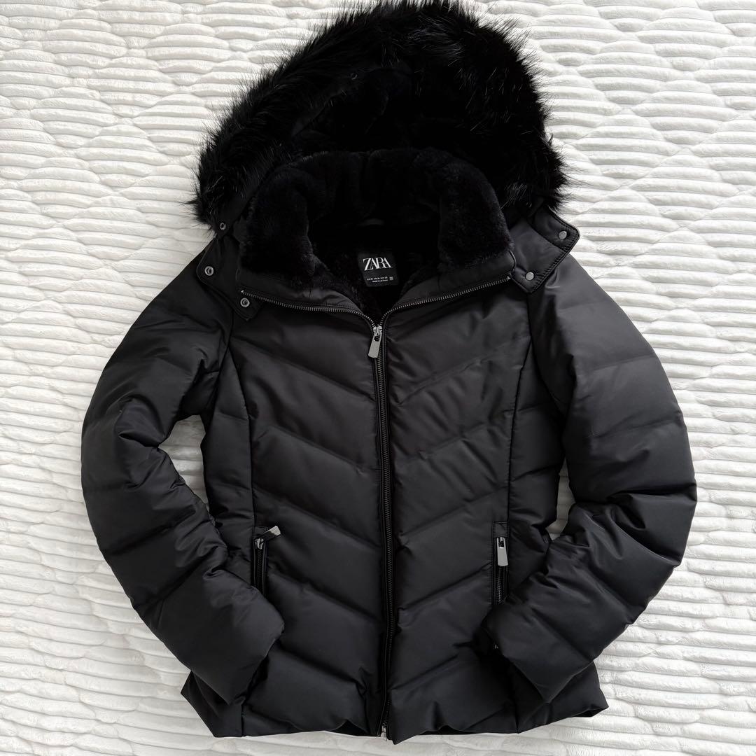新品同様】ZARAファー付きフード ダウンジャケット - メルカリ