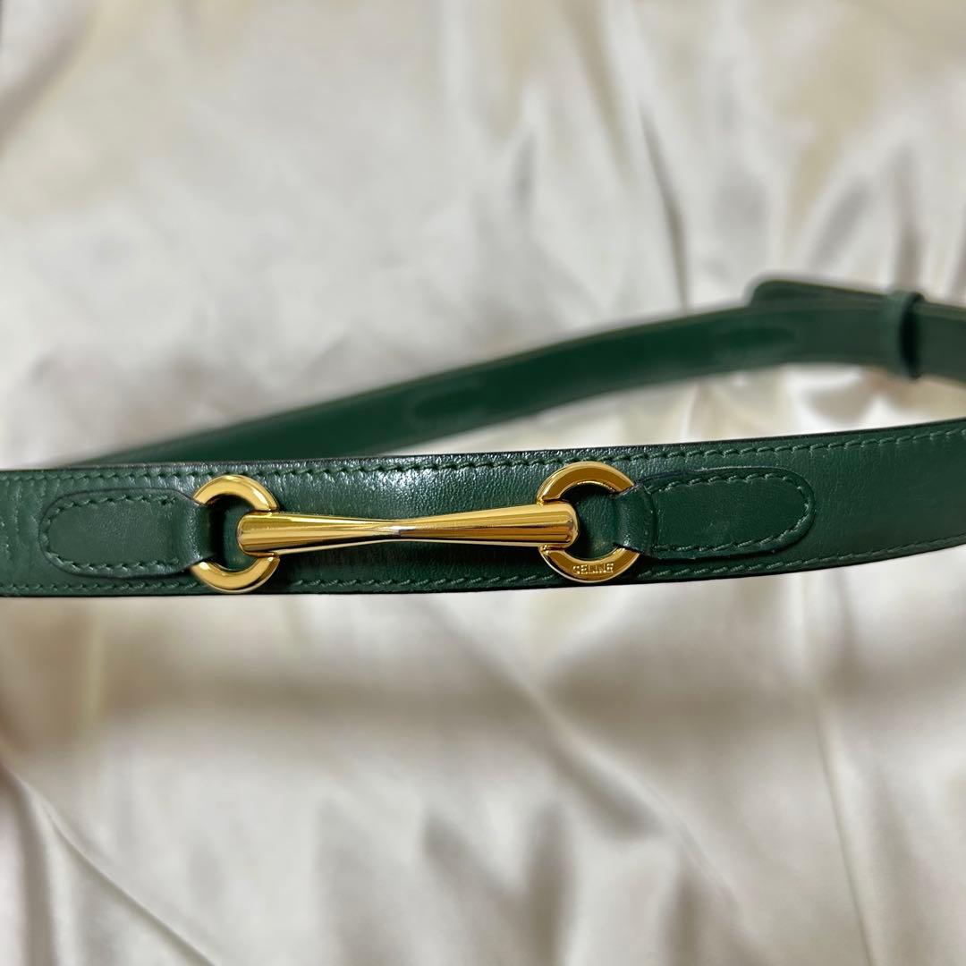 美品】CELINE セリーヌ ホースビットレザーベルト グリーン - メルカリ
