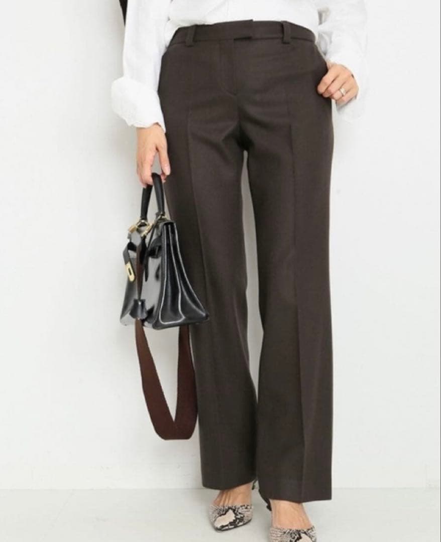 EVERYDAY I LIKE. 新品！スリムフレアパンツ 38 ブラウン - メルカリ