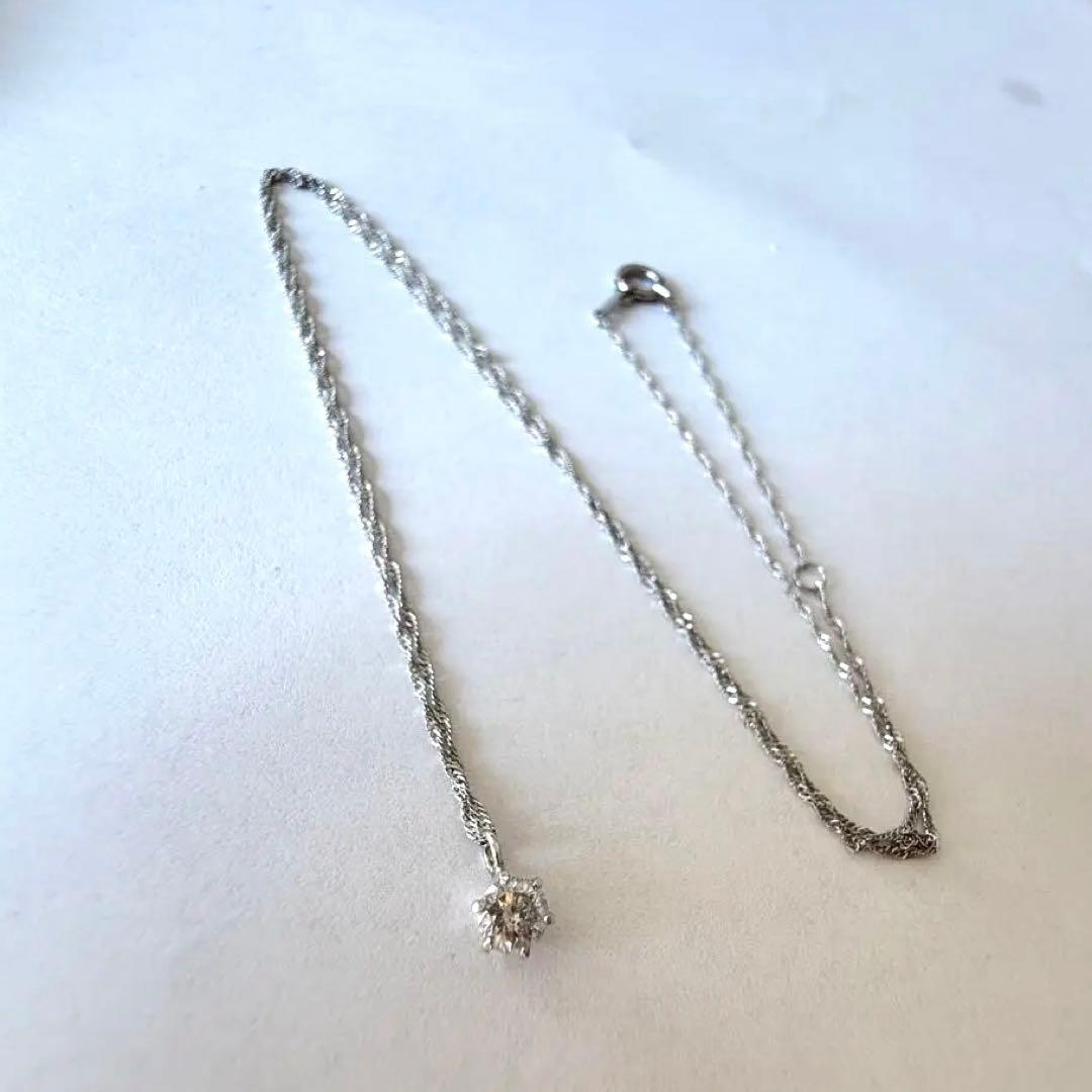 プラチナ850 Pt900 ダイヤモンド 0.15ct ネックレス
