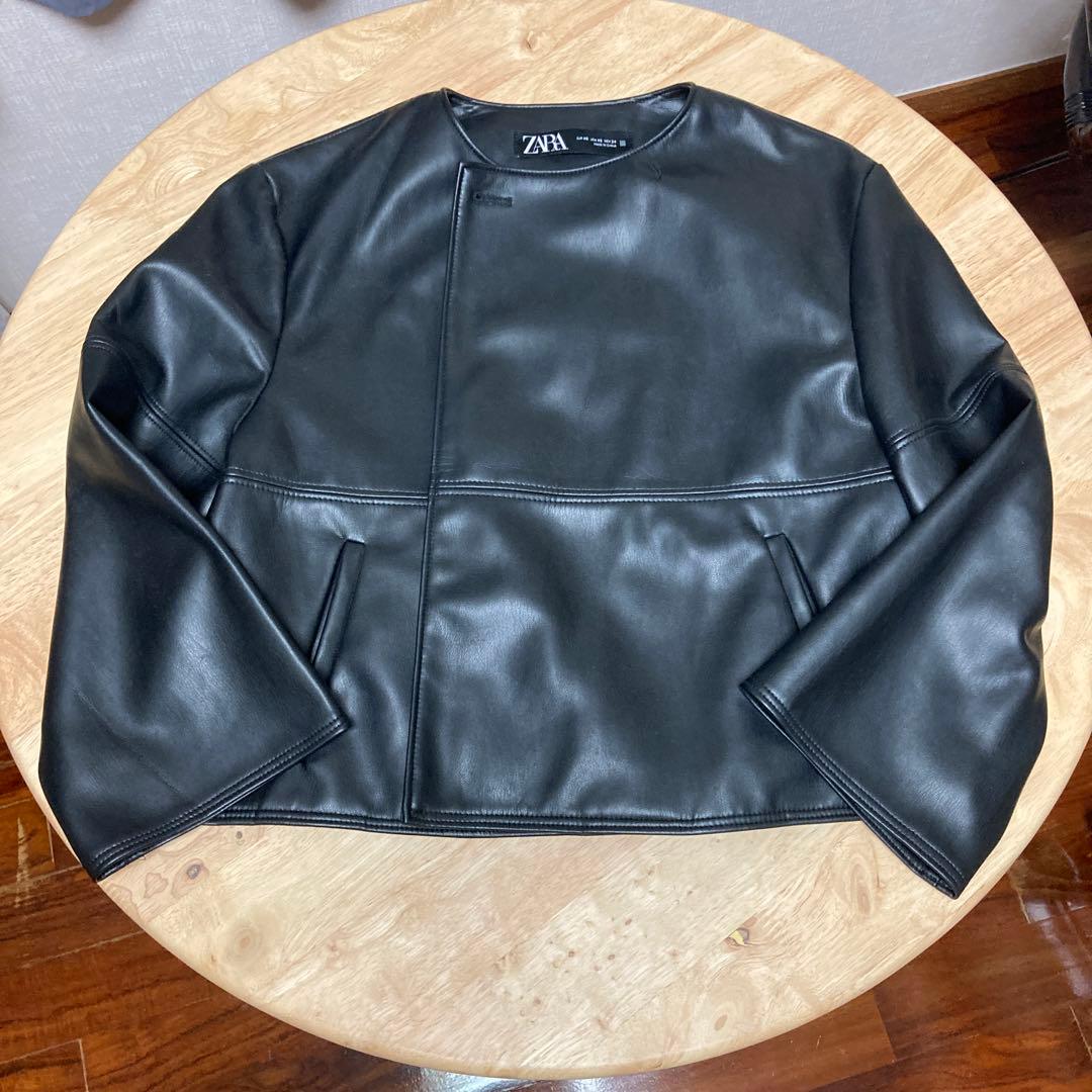 ZARA フェイクレザージャケット ブラック 黒 ザラ XSサイズ - メルカリ