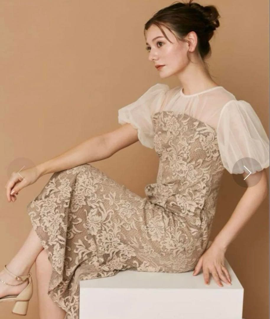 美品＊ラグナムーン LADYフラワージャガードマーメイドワンピース