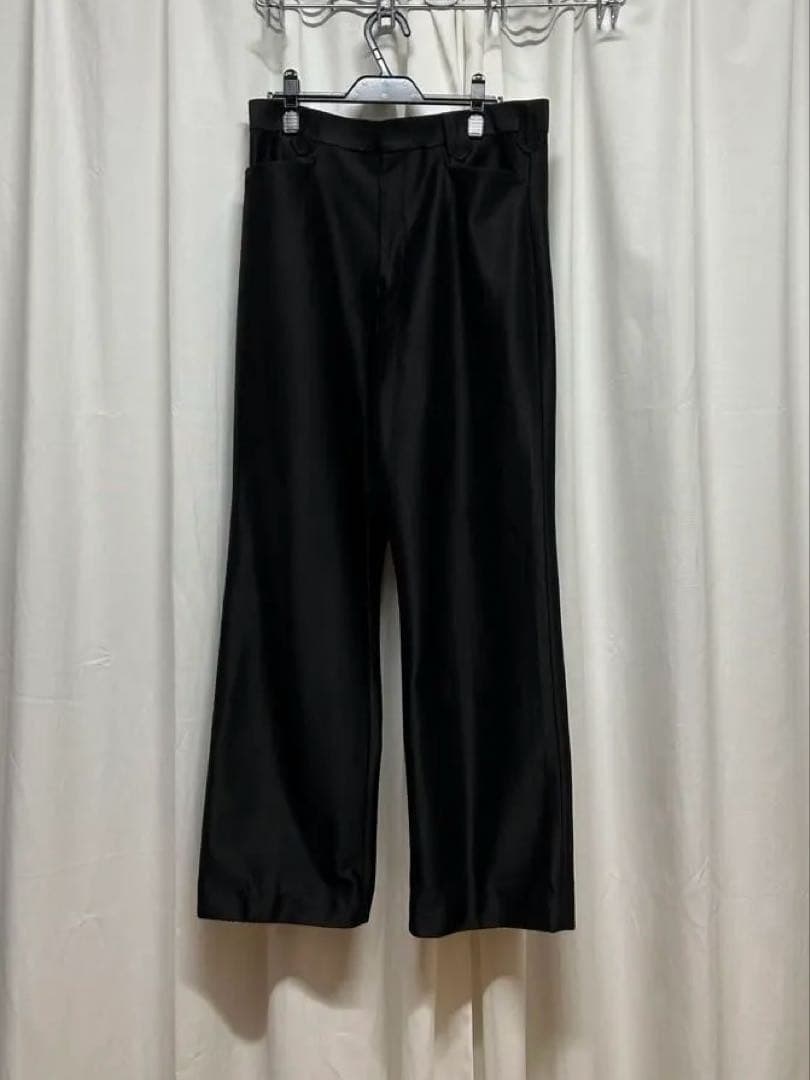 sullen tokyo フレアワイドスラックス 光沢 ブラック vintage - メルカリ