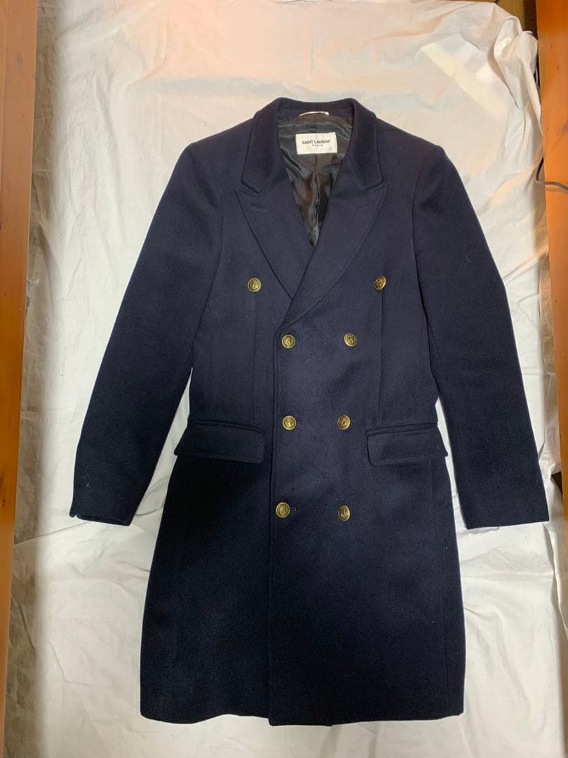 SAINT LAURENT PARISサンローランパリ　モールスキンコート46 16AW サンローランパリ スモーキング チェスターコート 46 SAINT