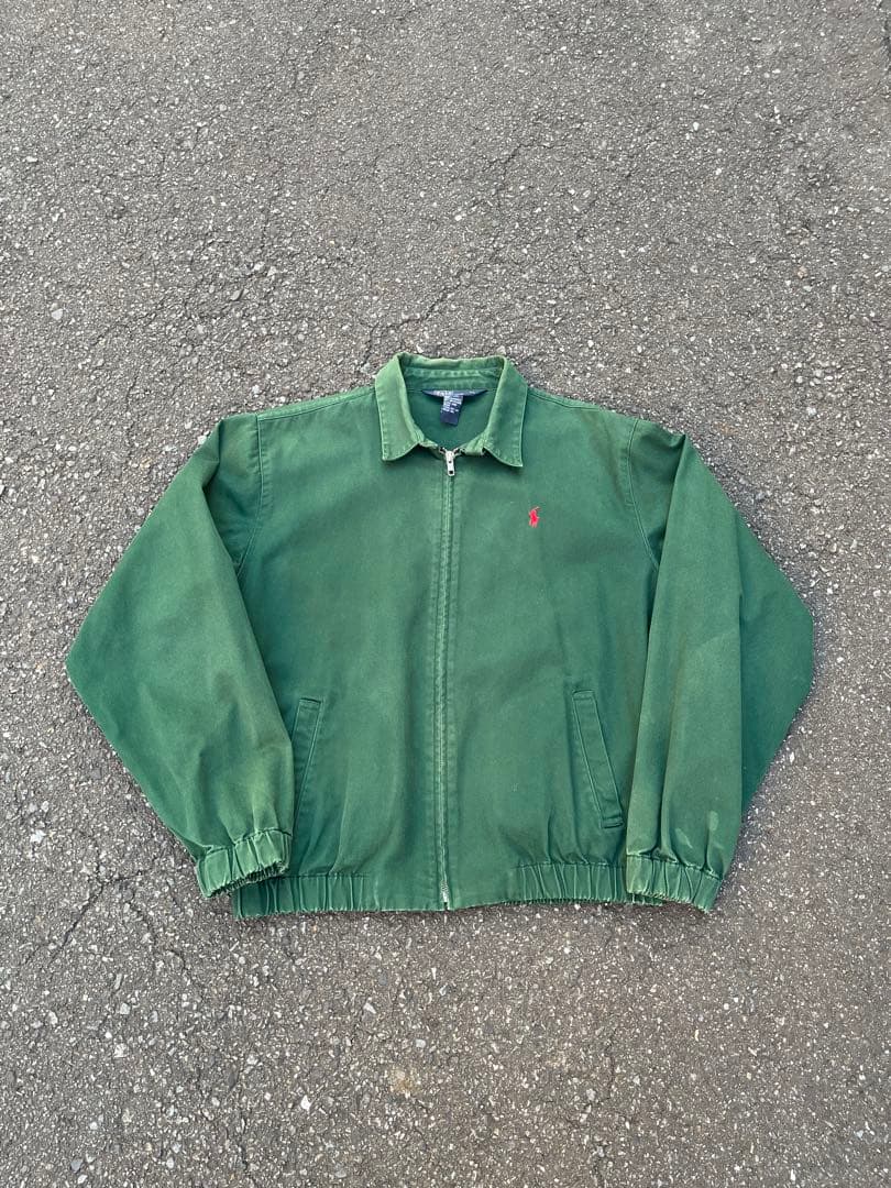 80s ラルフローレン　スウィングトップ　グリーン　三角タグ 80s☆ラルフローレン☆スウィングトップ☆三角タグ☆ハリントン