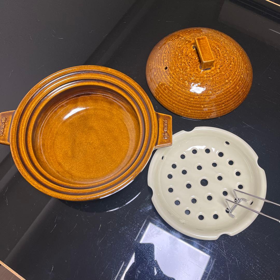 長谷園　土鍋　ビストロ蒸し鍋 アメ 大 楽天市場】【公式】 ビストロ蒸し鍋 大 アメ 1800ml 長谷園 土鍋 8号