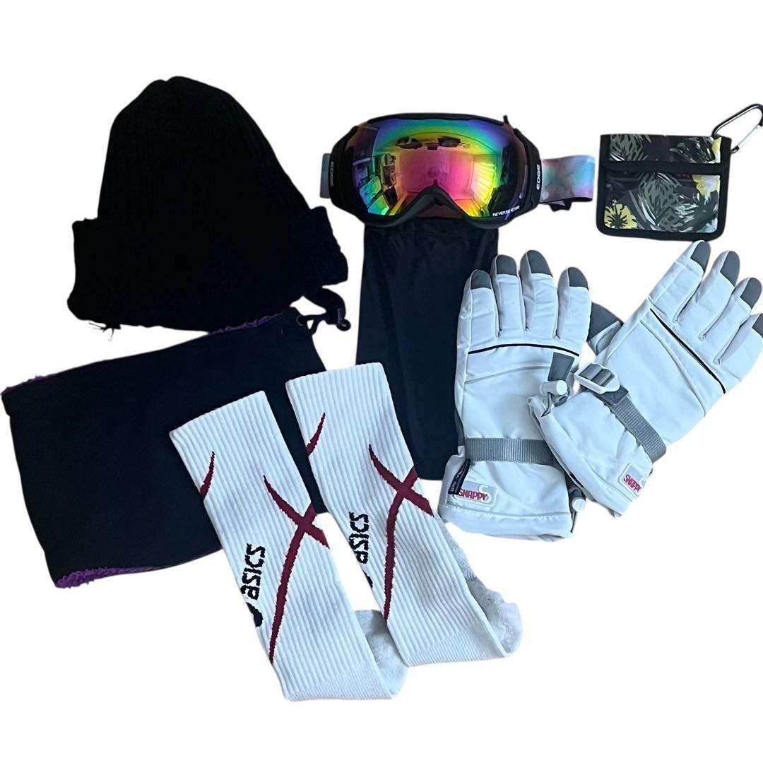 スノボ スキー ウェア 8点セット ニット帽 ネックウォーマー ゴーグル 手袋