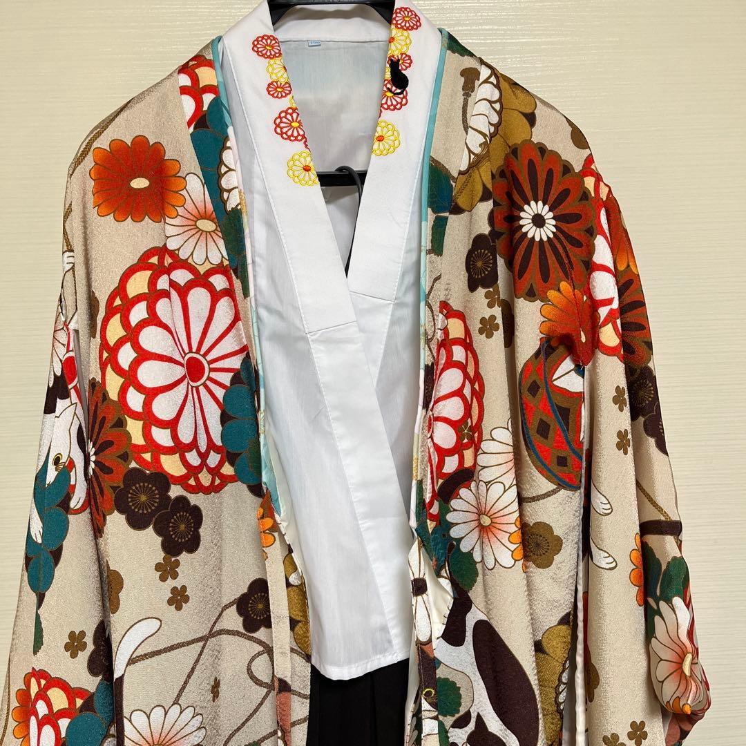 おうちで着付け簡単袴セット、150、髪飾り付き、卒業式