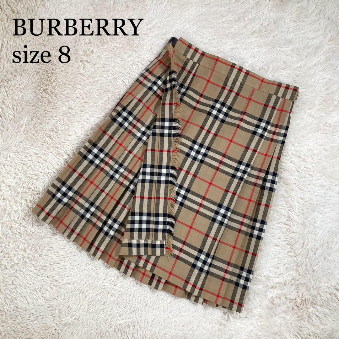 極美品 バーバリーズ プリーツ巻きスカート 2WAYノバチェック