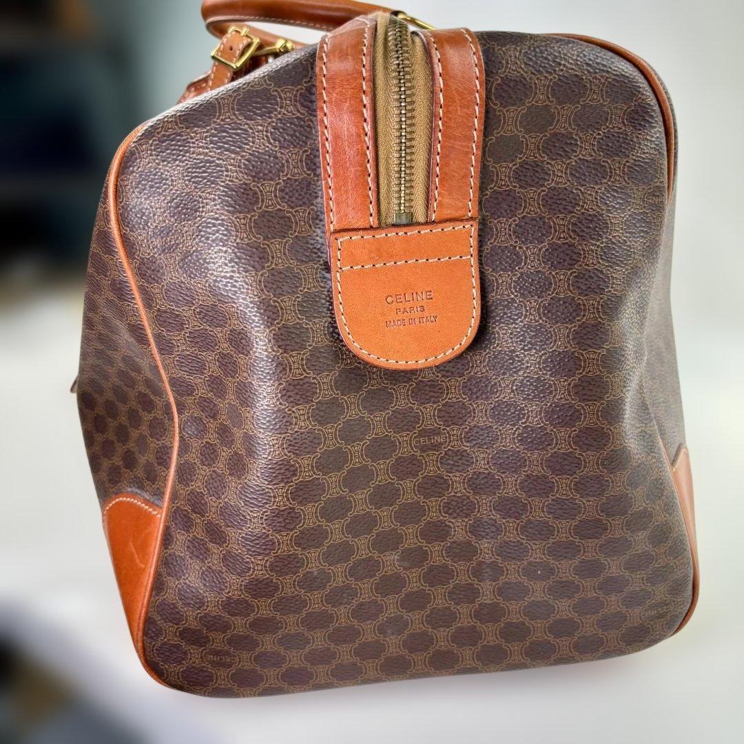 Celine ブラウンレザーダッフルバッグ - メルカリ