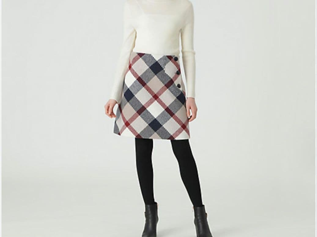 クレストブリッジチェック台形スカート　36サイズ 中古・古着通販】BLUE LABEL CRESTBRIDGE (ブルーレーベルクレスト