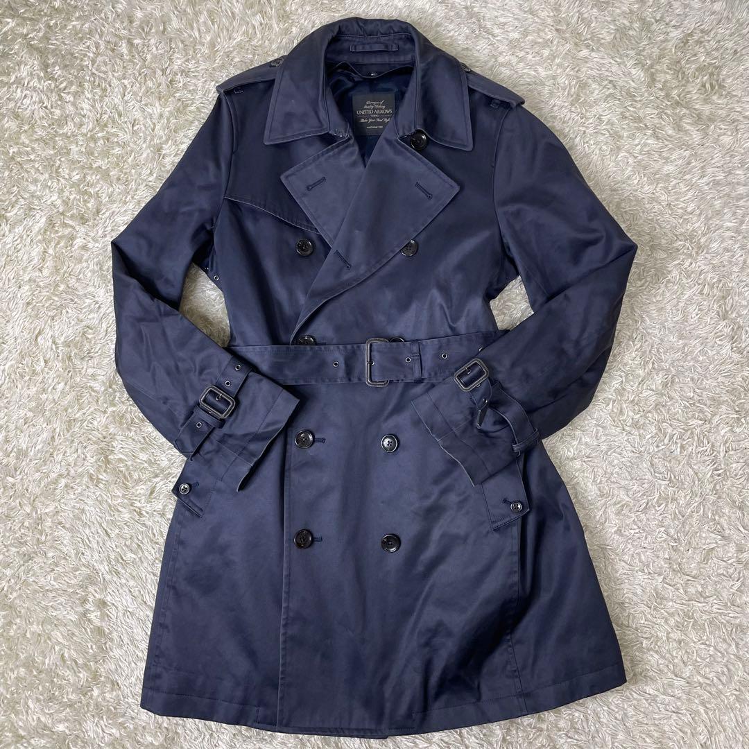 UNITED ARROW ユナイテッドアローズ トレンチコート ネイビー M - メルカリ
