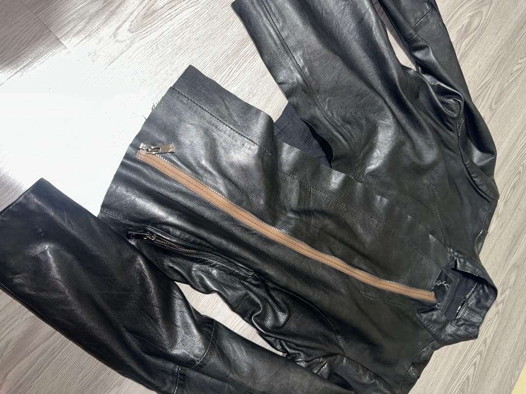BOD&CHRISTENSEN】nocollar leather jacket
