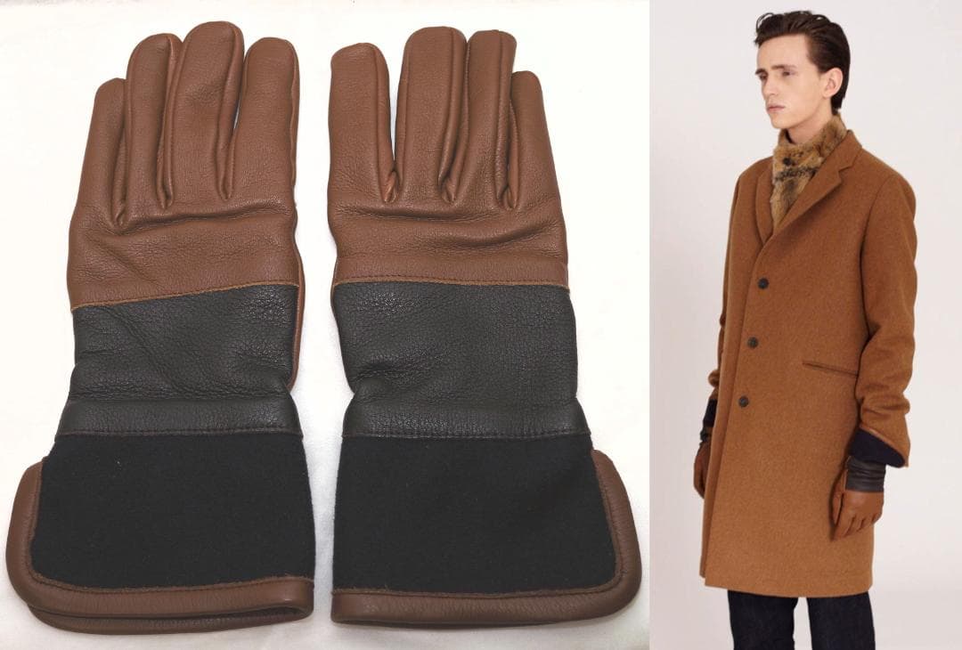marni マルニ 12AWカシミアライナー鹿革グローブ9 手袋 MARNI（マルニ） Logo Gloves 手袋 ロゴ グローブ 4者混 防寒 キッズ