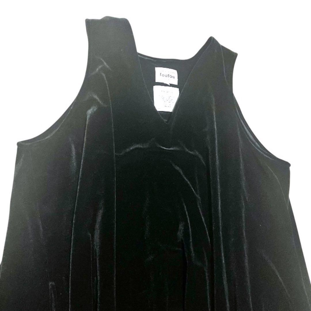 美品】foufou THE DRESS #16 ノースリーブ ベロアワンピース - メルカリ