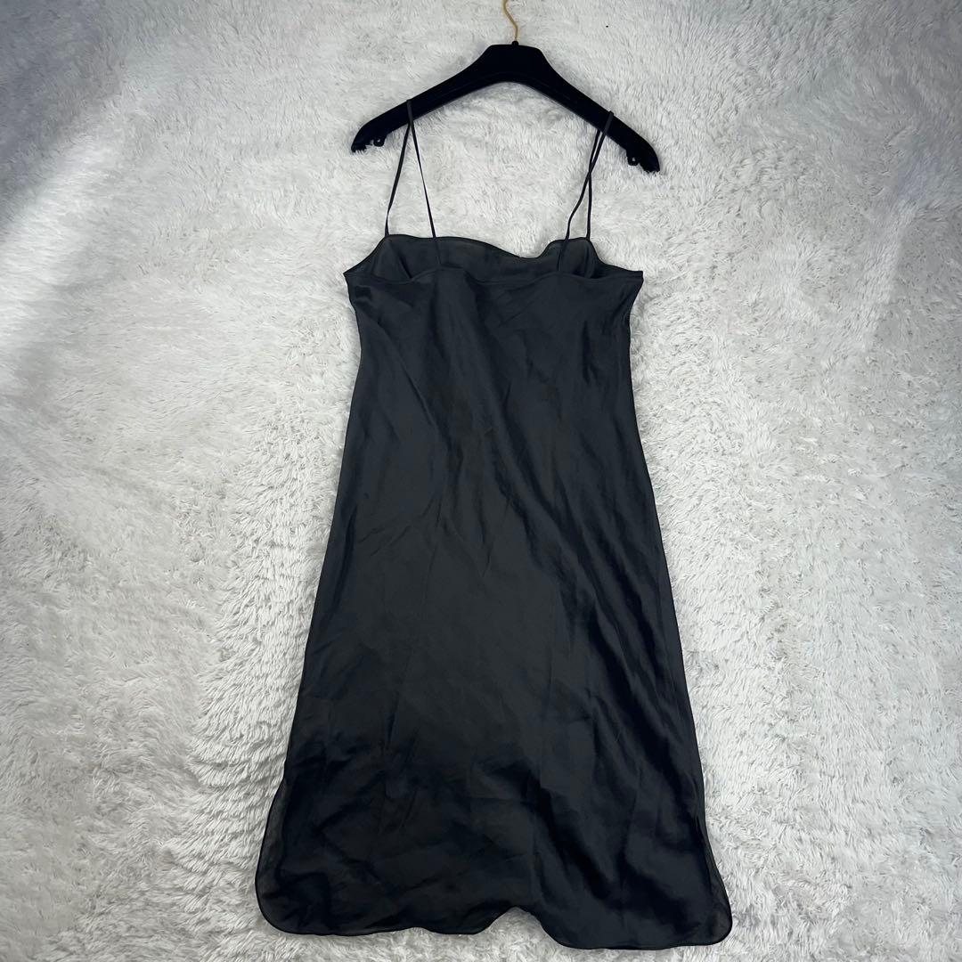 美品 エルメス キャミソール ゴルチエ期 シルク100% 絹 L 黒 ブラック