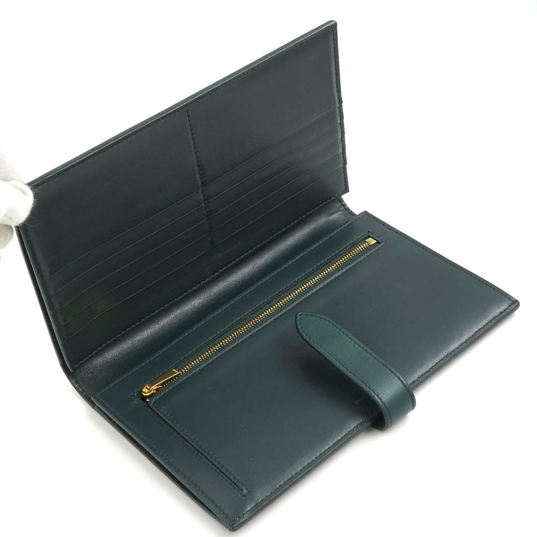 ✨未使用に近い✨ CELINE 長財布 ストラップウォレット 二つ折り 緑色