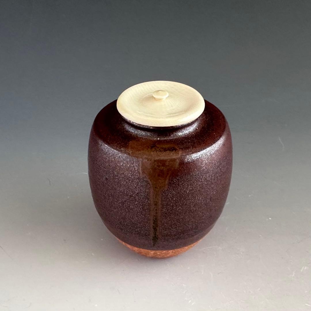 茶道具 大名物 北野肩付写 茶入 濃茶器 美濃光寿 共箱 稽古 奥伝