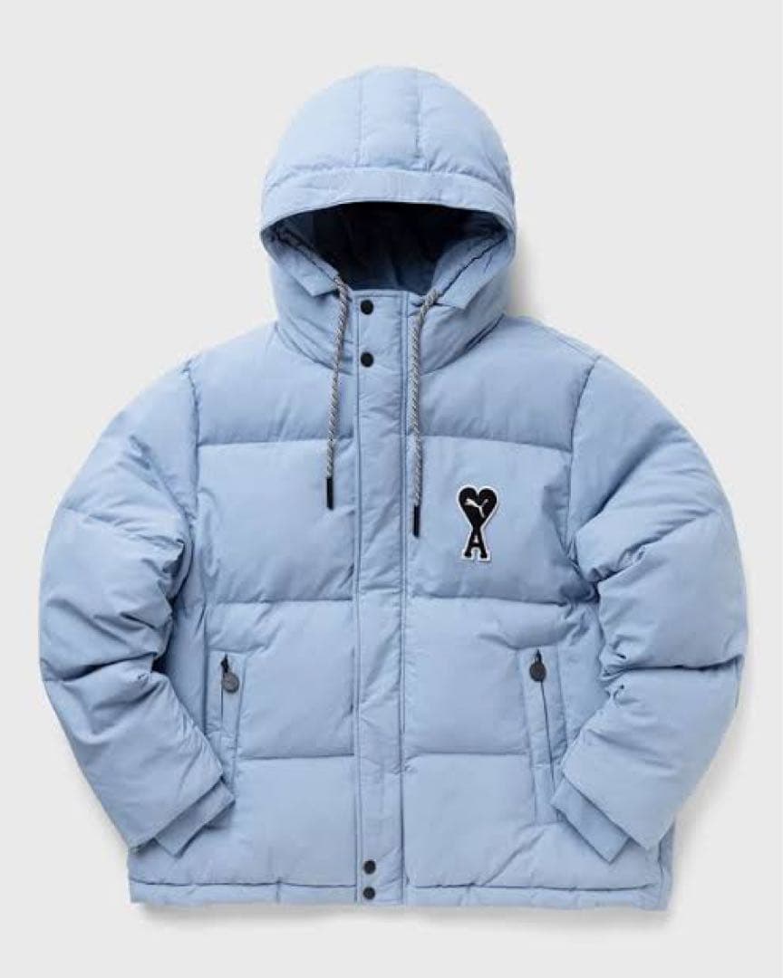 AMIPARIS PUMA フード付きライトブルーダウンジャケット - メルカリ
