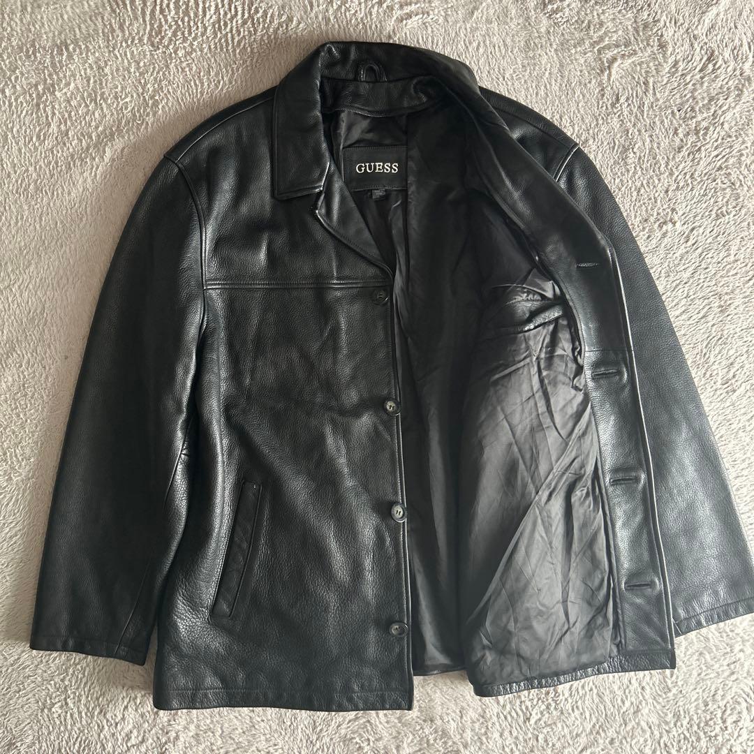 00s 90s GUESS レザー カーコート レザージャケット - メルカリ