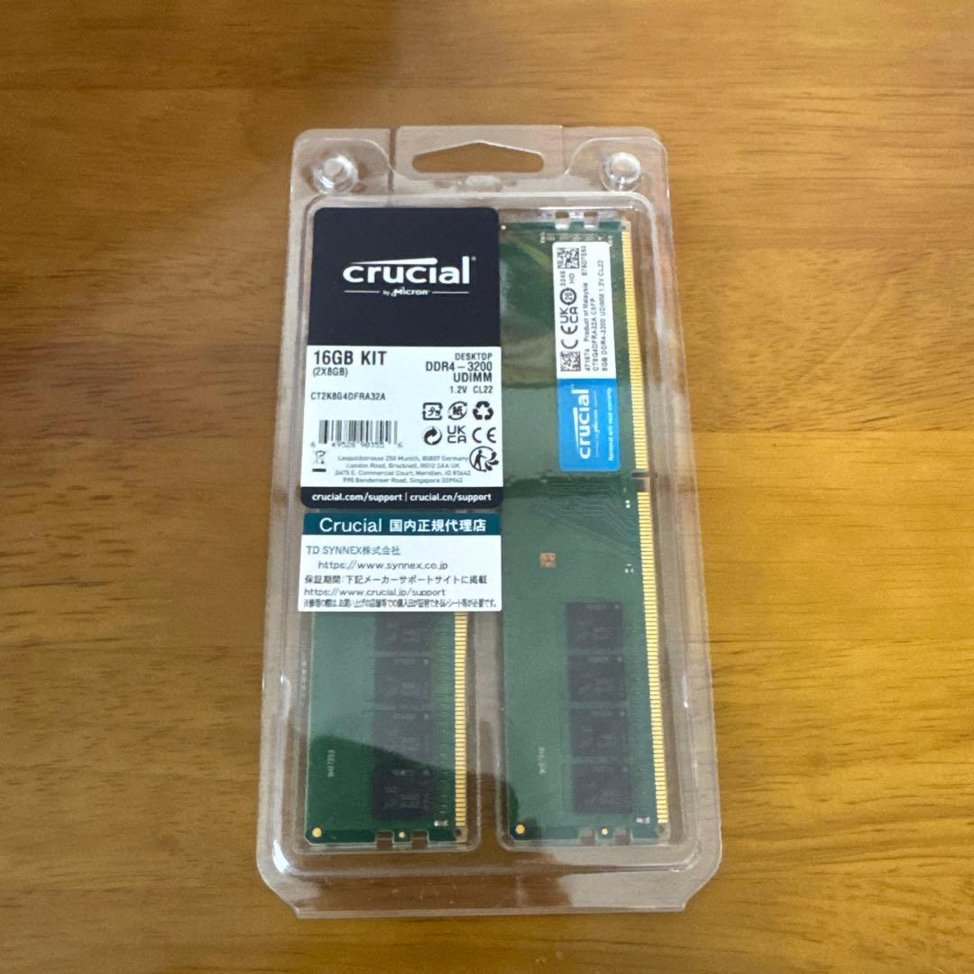 Crucial 16GB DDR4-3200 8GB×2メモリーキット Crucial 16GB Kit (8GBx2) DDR4-3200 SODIMM | CT2K8G4SFS832A