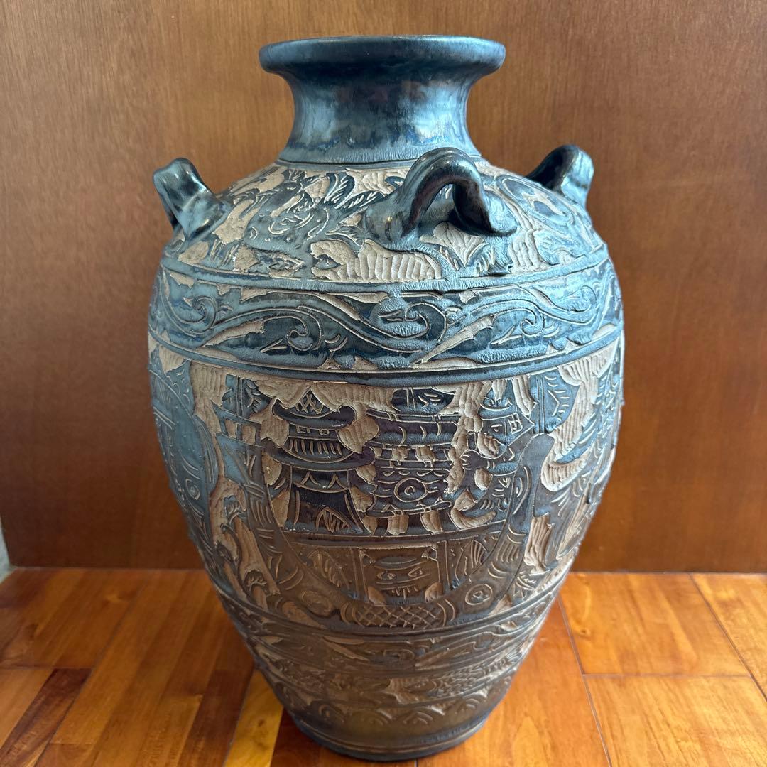 壺屋焼 故【島袋常明】エジプト紋大壺 やちむん - メルカリ