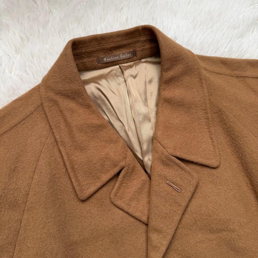 美品XLサイズ相当 カシミヤ100% シングルチェスターコート マキシ丈