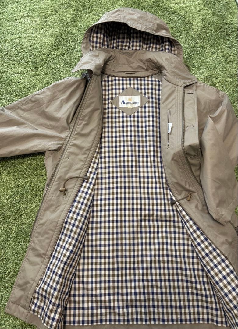 Aquascutum フード付ステンカラーコート LL 【美品☆訳あり】 - メルカリ