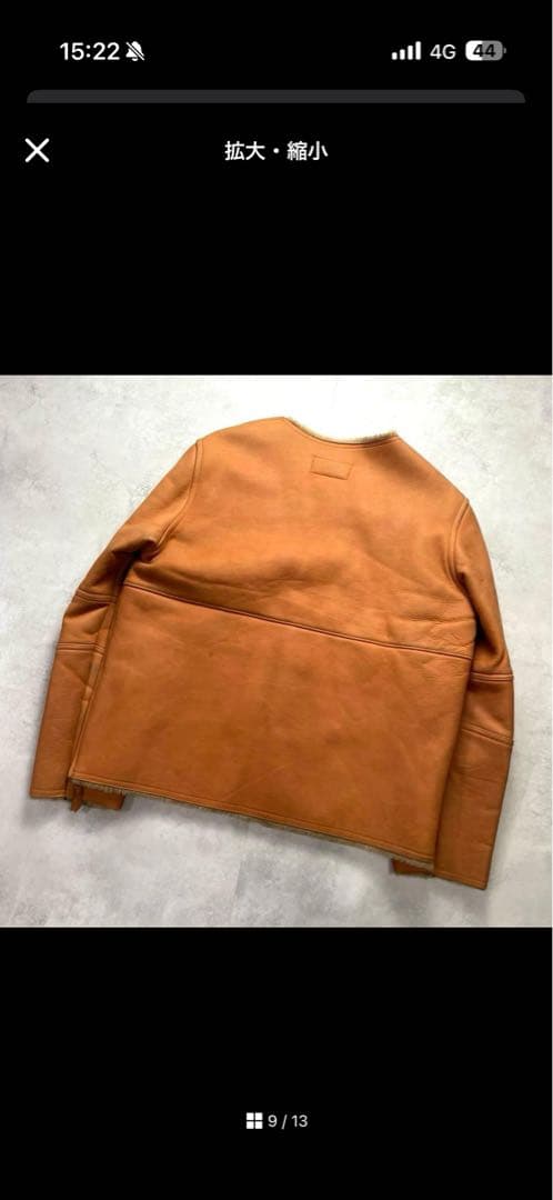 希少XL相当/上野商会 牛革 ムートンジャケット キャメル 本革
