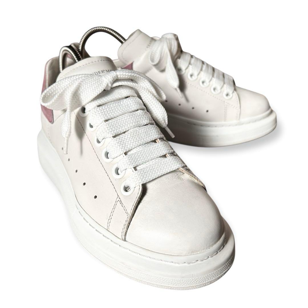 《超美品》アレキサンダーマックイーン 厚底 スニーカー ホワイト ピンク 38