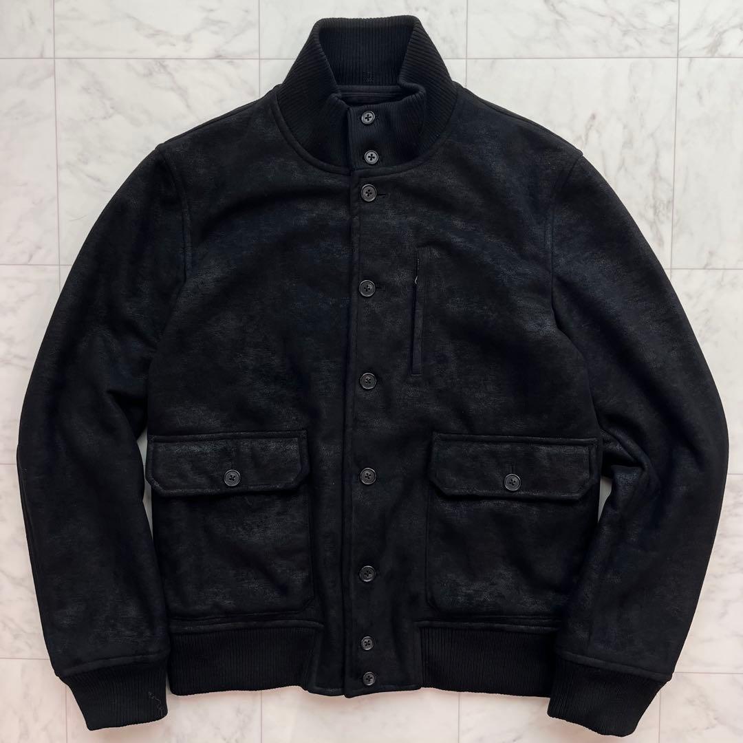BEAMS y2k スエードブルゾン 裏ボア　短丈 スタジャン風　黒 BEAMS y2k スエードブルゾン 裏ボア 短丈 スタジャン風 黒 - メルカリ