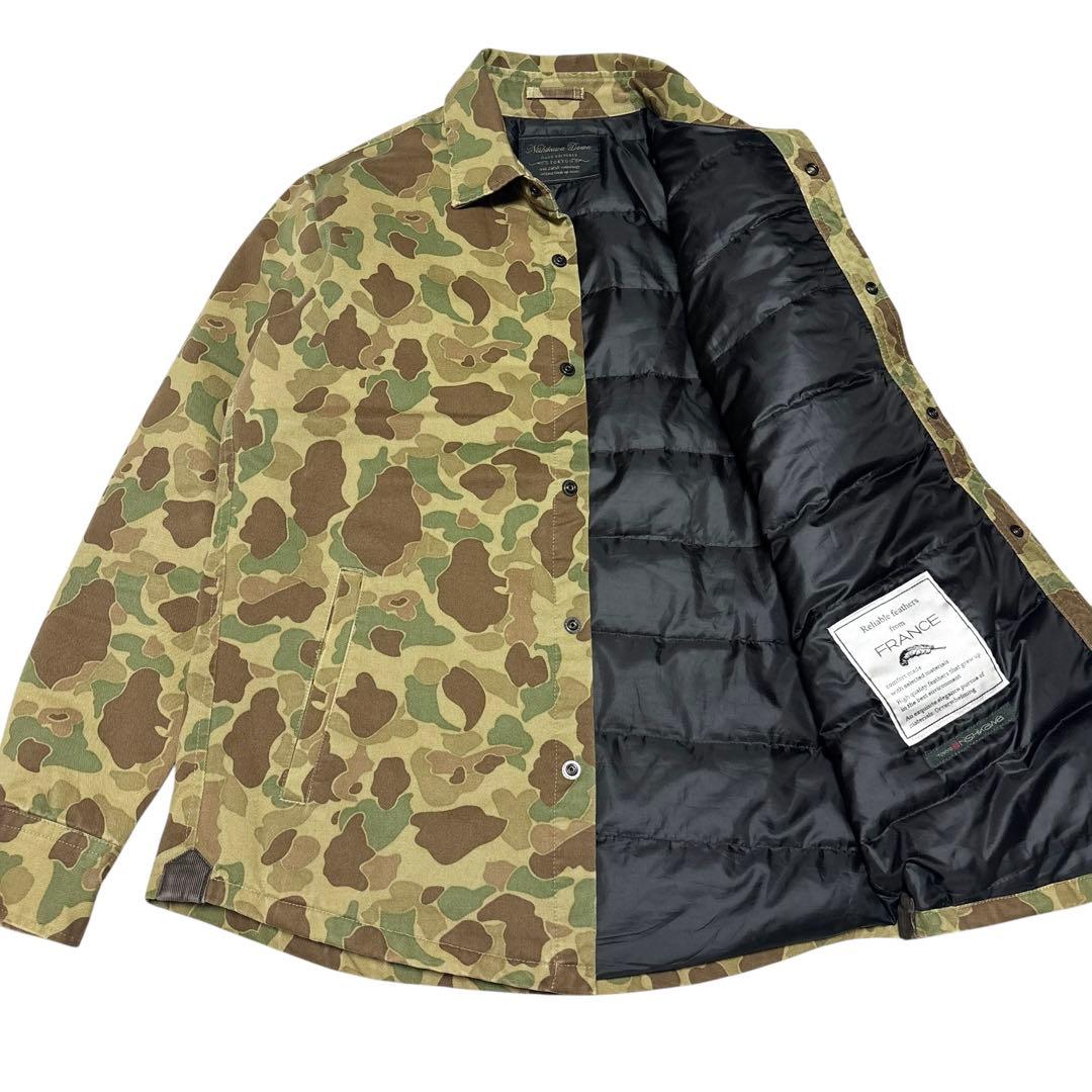 美品 ナノユニバース 西川ダウン ジャケット 迷彩 カモフラ フランス