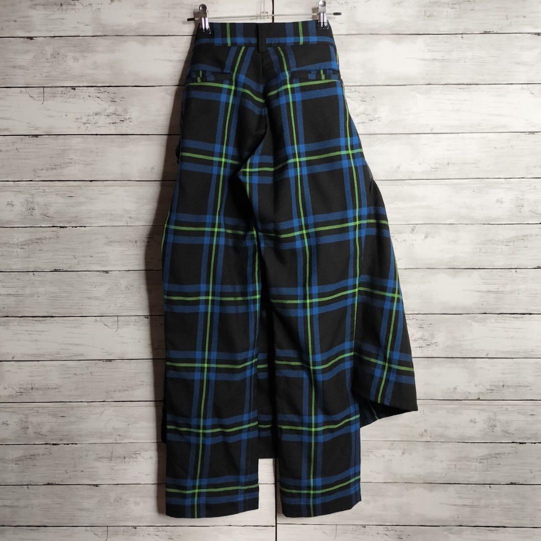 ヨウジヤマモト リミフゥ パンツスカート チェック 青 - メルカリ