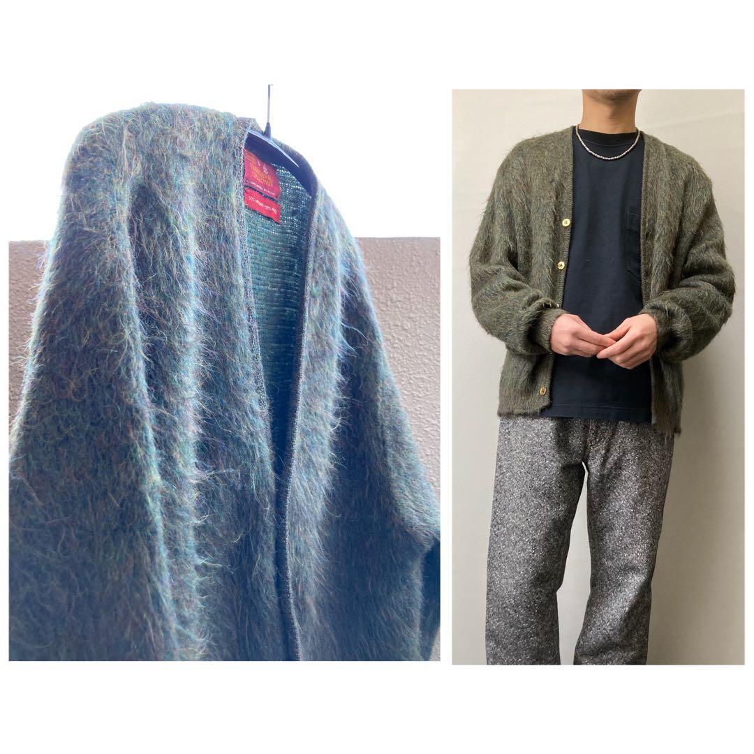 美品☆毛足長☆肉厚☆XL☆60s Sears ヴィンテージモヘアカーディガン