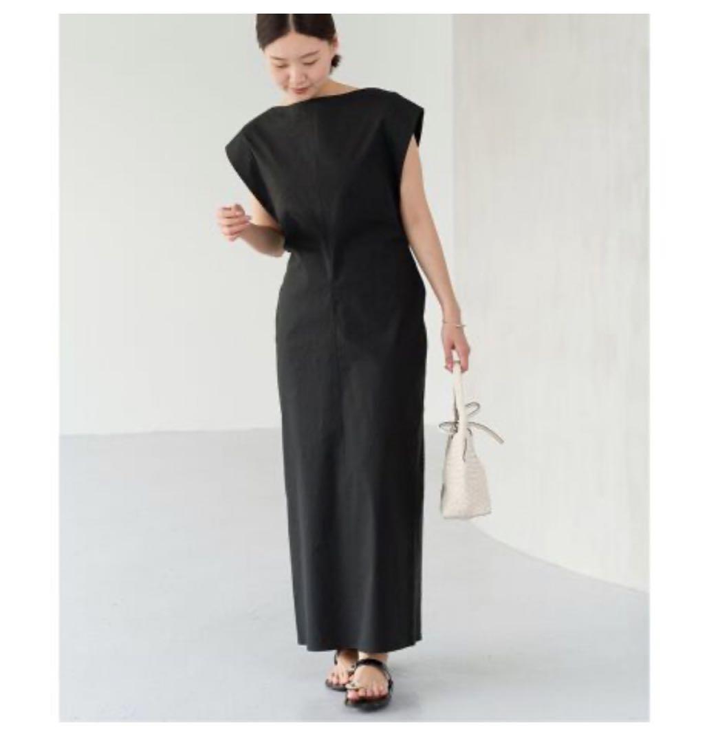 イエナ ストレッチリネンワンピース ブラック ストレッチリネンワンピース | イエナ(IENA) | マルイウェブチャネル