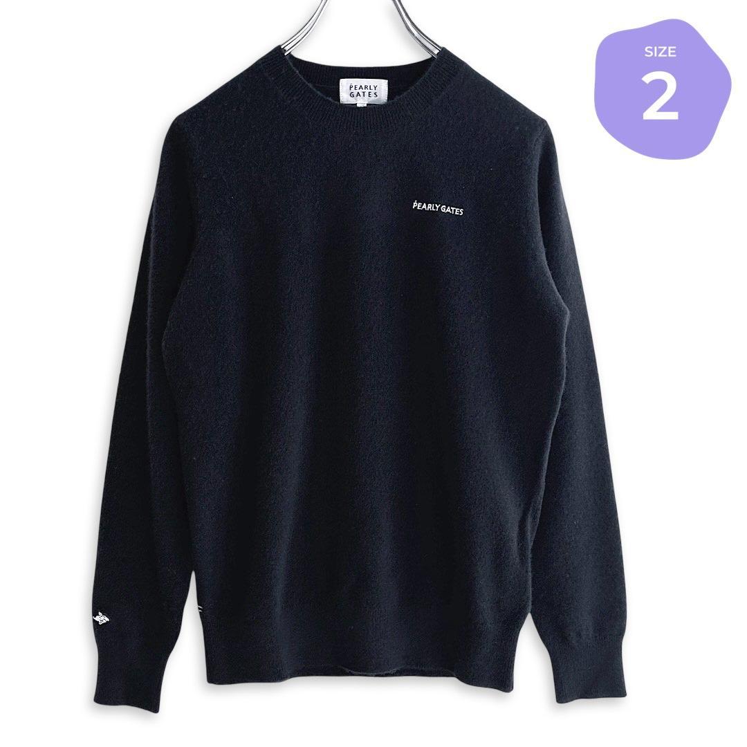 520 パーリーゲイツ 定価33,000円 カシミヤ100％ ニット 紺 2 L PEARLY GATES パーリーゲイツ カシミヤ ニットセーター ネイビー系 0