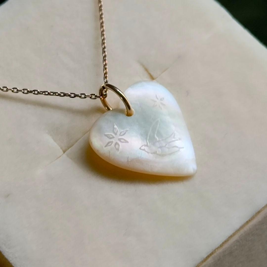 NOJESS K10 チェーン ネックレス + シェル ハート 鳥 チャーム - メルカリ