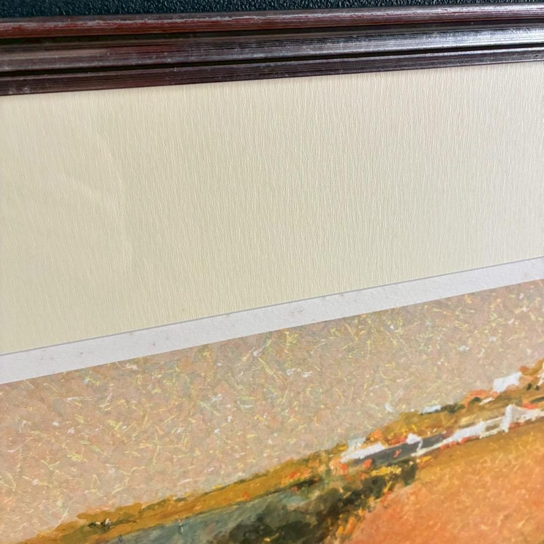 アンドレ・ブーリエ「11月のぶどう畑」リトグラフ 直筆サイン入 額縁