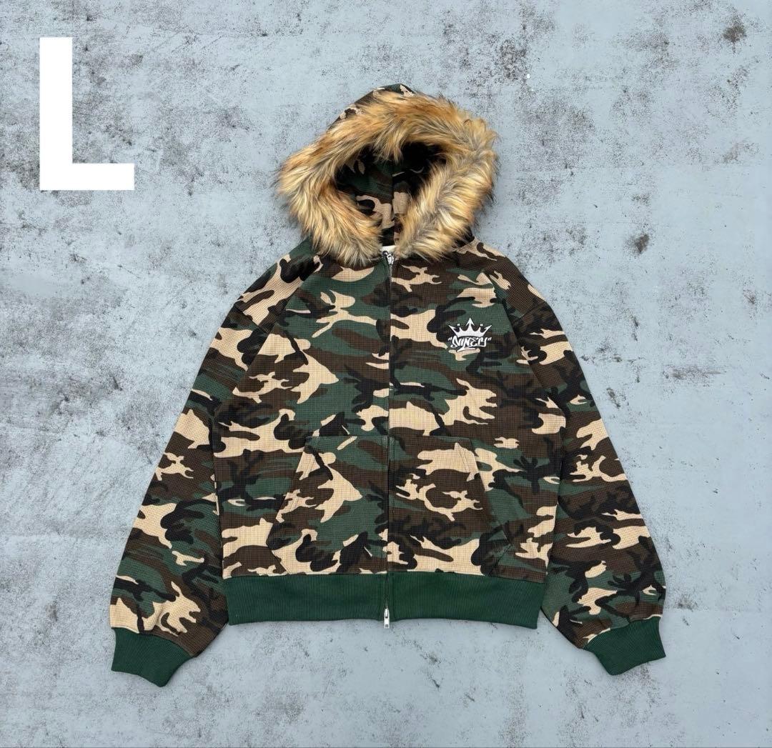 9090 ファー ジップパーカー - メルカリ