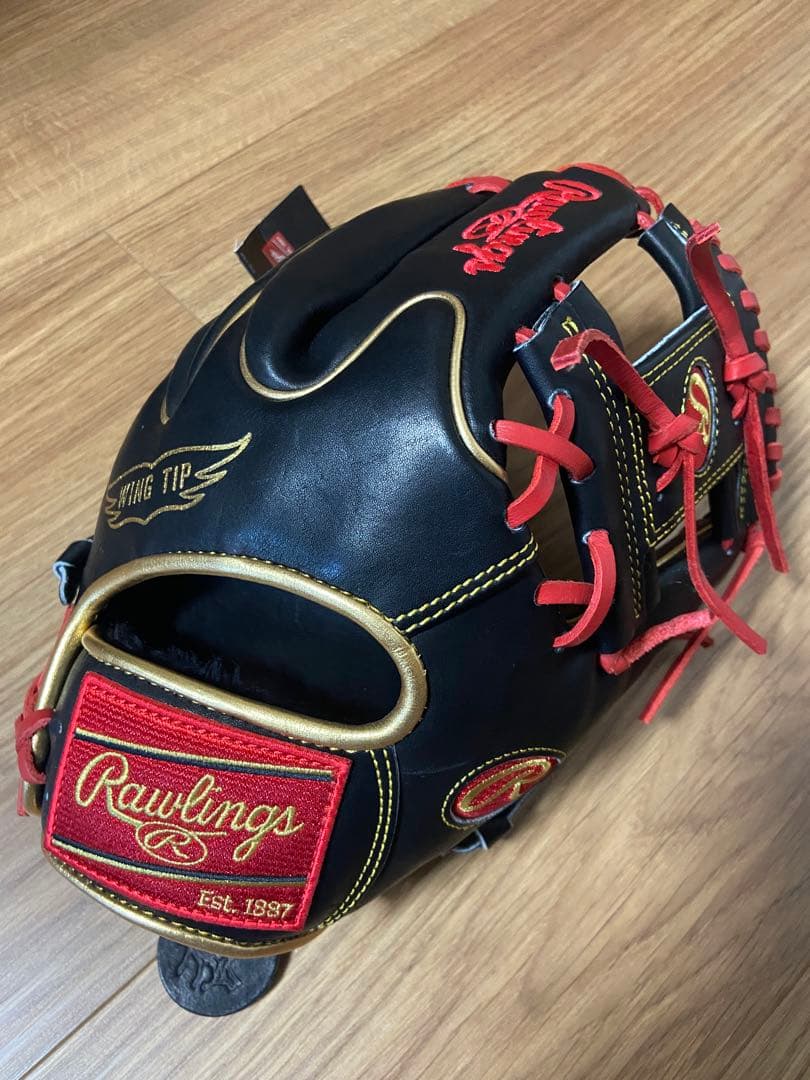 Rawlings MlB 205WModel 軟式 黒 グローブスタンド付き Rawlings（ローリングス） HYPER TECH MLB TEAM ヤンキース 投手用 左