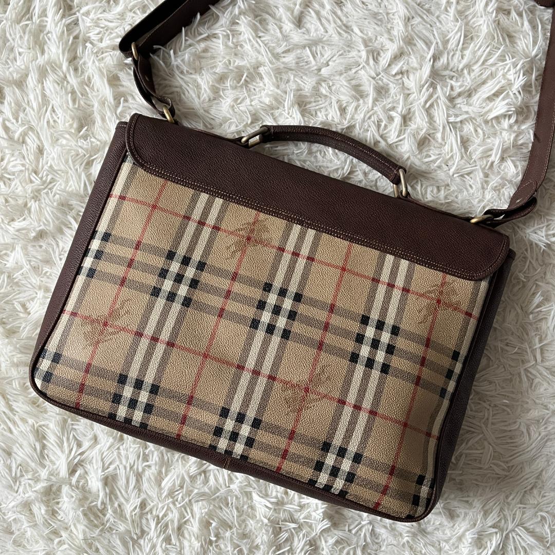 美品☆Burberrys ノバチェック シャドーホース 2way ブリーフケース