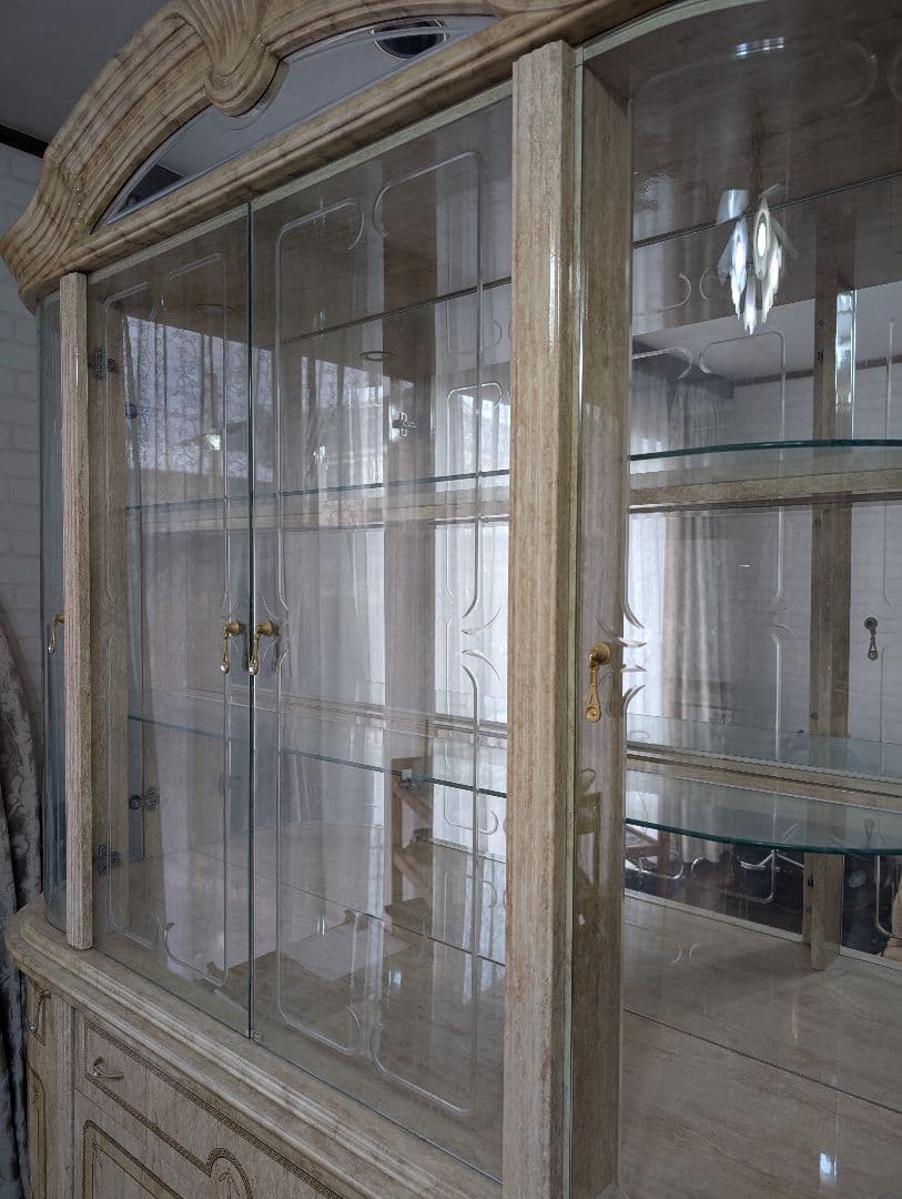 訳あり】大型 飾り棚 ガラスキャビネット 食器棚