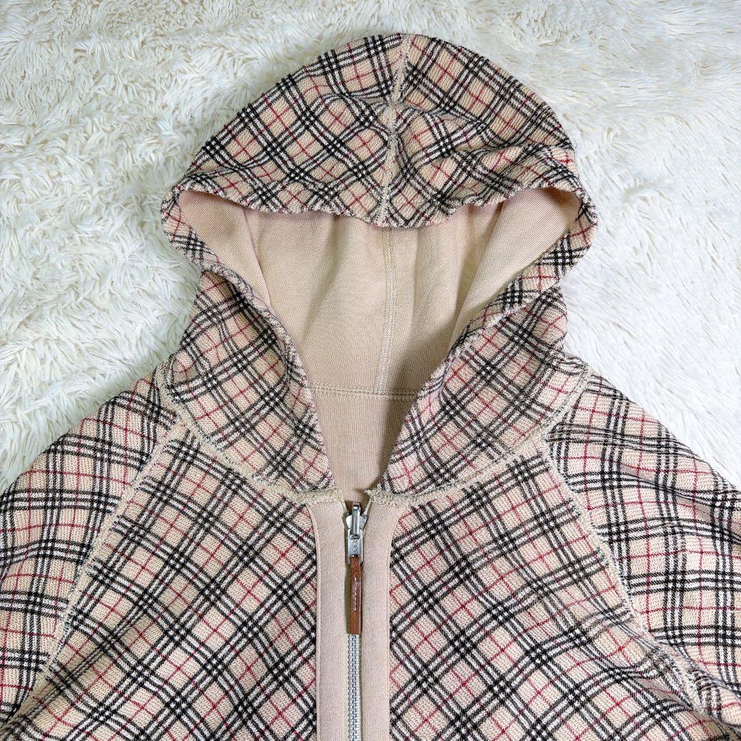希少】バーバリーブルーレーベル ノバチェック リバーシブル ジップ