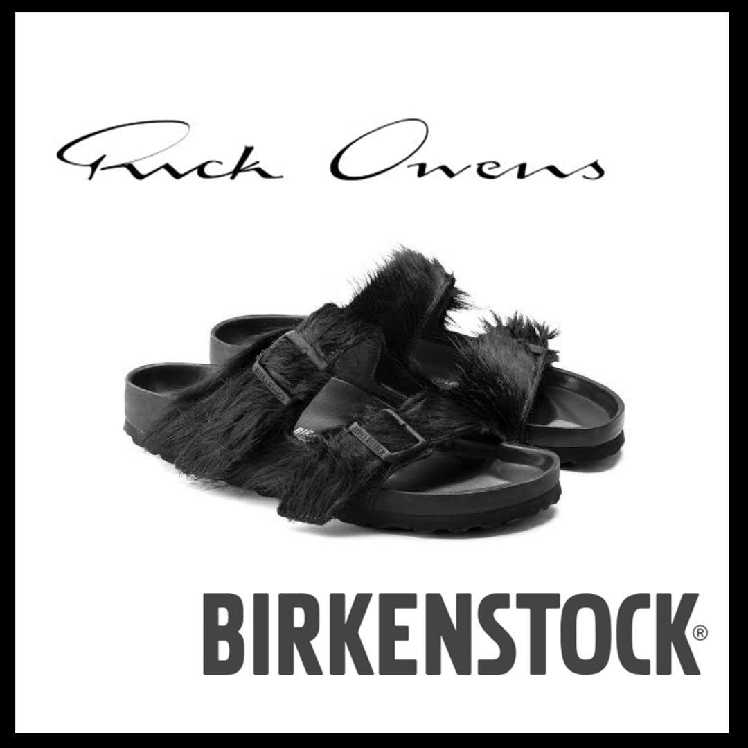 ○☆新品 未使用 リックオウエンス アリゾナ ファーサンダル ブラック