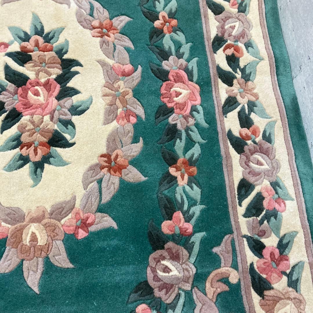 中国段通 花柄 カーペット織物 絨毯 じゅうたん ラグ マット 敷物