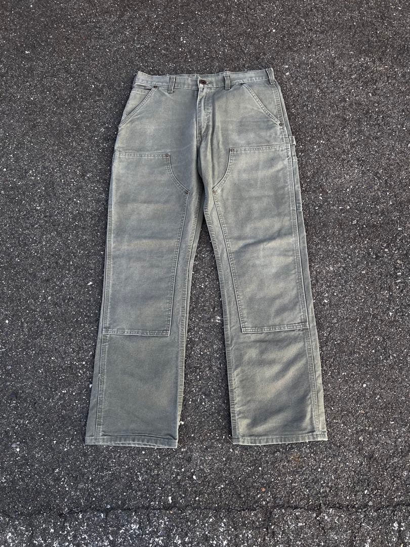 カーハートダブルニーモスグリーン　EB136 中古・古着通販】CarHartt (カーハート) ダブルニーパンツ モス