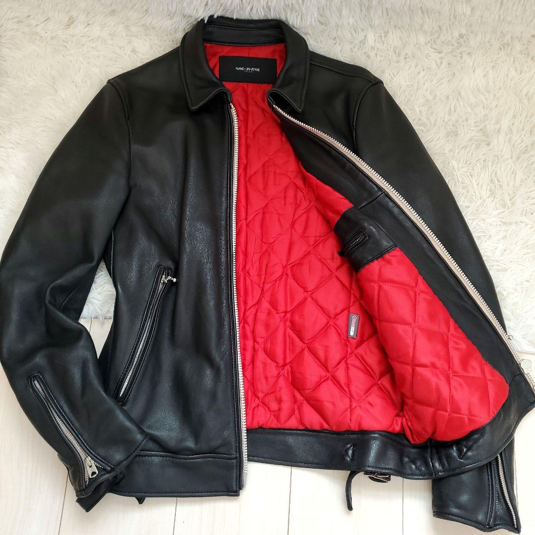 ⭐美品⭐nano・universe ラムレザー シングルライダースジャケット 中古・古着通販】nano・universe (ナノ・ユニバース) ラムレザー