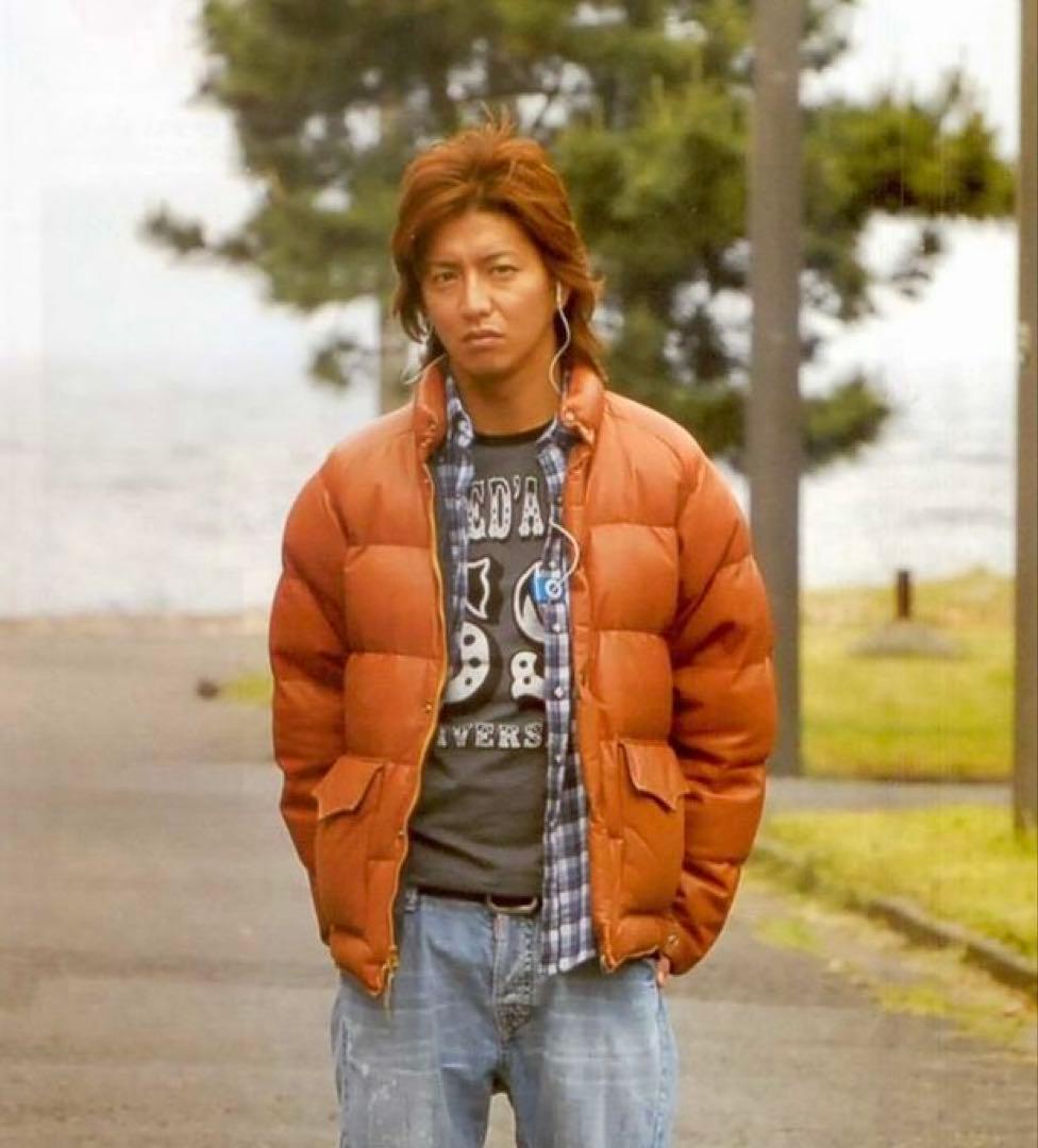 レザーダウンジャケット キャメル 茶色 ブラウン 肉厚 キムタク 木村